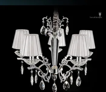 Modern luxury 5 arms led pendant lights chain pendant e14 bulb ABS lampshade ceiling lamp for living room home light fixtures