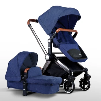 Quality Luxury Baby Stroller Shockproof Big Wheel Baby Car High Landscape Folding Stroller Basket Prams for newborns C01