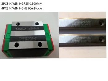 2pcs Original Hiwin linear rail HGR25-1500mm + 4pcs HGH25CA narrow blocks