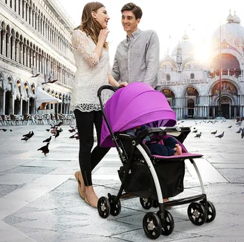 Baby Stroller High Landscape Aluminum Alloy Baby Car Portable Folding Strollers Prams for Newborns 2 Colors C01