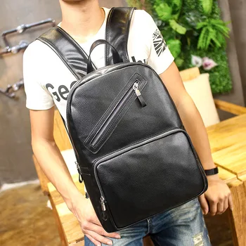 2016 men backpack leather schoolbag men's travel bags rucksack 2016 fashion Daily backpack designer men bag bagpack