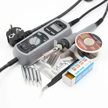 YIHUA 908D 220V & 110V 60W Heated iron LED Digital Display Soldering Station Iron Suction tin Clean ball tweezers brush