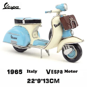 Vespa mini metal model motorcycle Blue Italy vintage toy motorcycle with handbag toy hot wheel Diecast metal model motorcycle