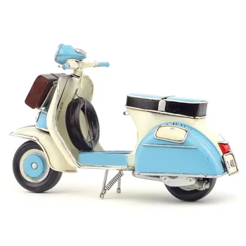 Vespa mini metal model motorcycle Blue Italy vintage toy motorcycle with handbag toy hot wheel Diecast metal model motorcycle