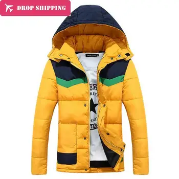 Dropshipwinter Men's Thick Padded Jacket Warm Slim Casual Coat 4 Colors T025