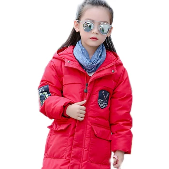 Girls Winter Jacket Children Duck Down Coats 2017 Winter Girls Long Jacket Outerwear Thick Girl Hooded Jacket Girls Down Coat