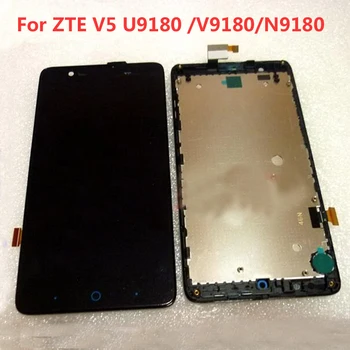 Top Quality LCD Display + Touch Screen Digitizer Assembly with Frame For ZTE Red Bull V5 U9180 V9180 N9180 phone Replacement