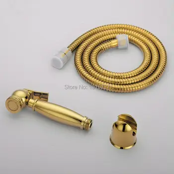 Luxurious Gold Brass Italian Design High Pressure Mini Muslim Shattaf Shower Toilet Spray Portable Bidet Sprayer