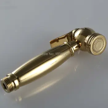 Luxurious Gold Brass Italian Design High Pressure Mini Muslim Shattaf Shower Toilet Spray Portable Bidet Sprayer