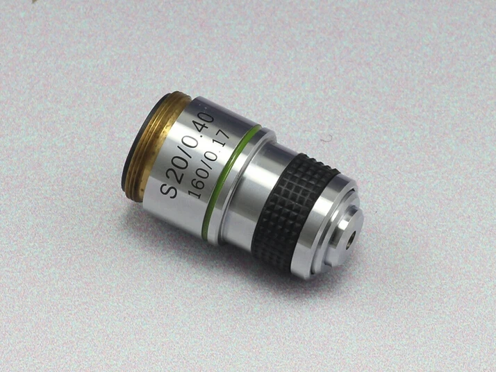 20X Achromatic Objective Lens for Biological Microscope with Mounting Thread Diameter 20mm 185 20X/0.40 160/0.17 Objective Lens