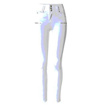 Name Brand Designer Women Jeans Slim Fit White Jeans High Waist Women Zipper Jeans Female Branding Clothes S2380