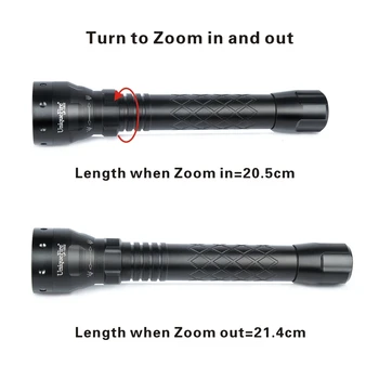 Uniquefire 1502 4715AS IR 850NM Tactical Flashlight Upgrade IR 850NM 3 Mode Night Vision Torch,Remote Pressure,Gun Mount,Charger