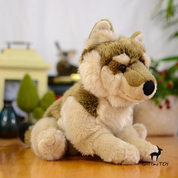Children 's toys Pillow Gifts Stuffed Plush Animals Toy Simulation Animals coyotes doll squatting grassland wolf