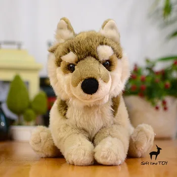 Children 's toys Pillow Gifts Stuffed Plush Animals Toy Simulation Animals coyotes doll squatting grassland wolf