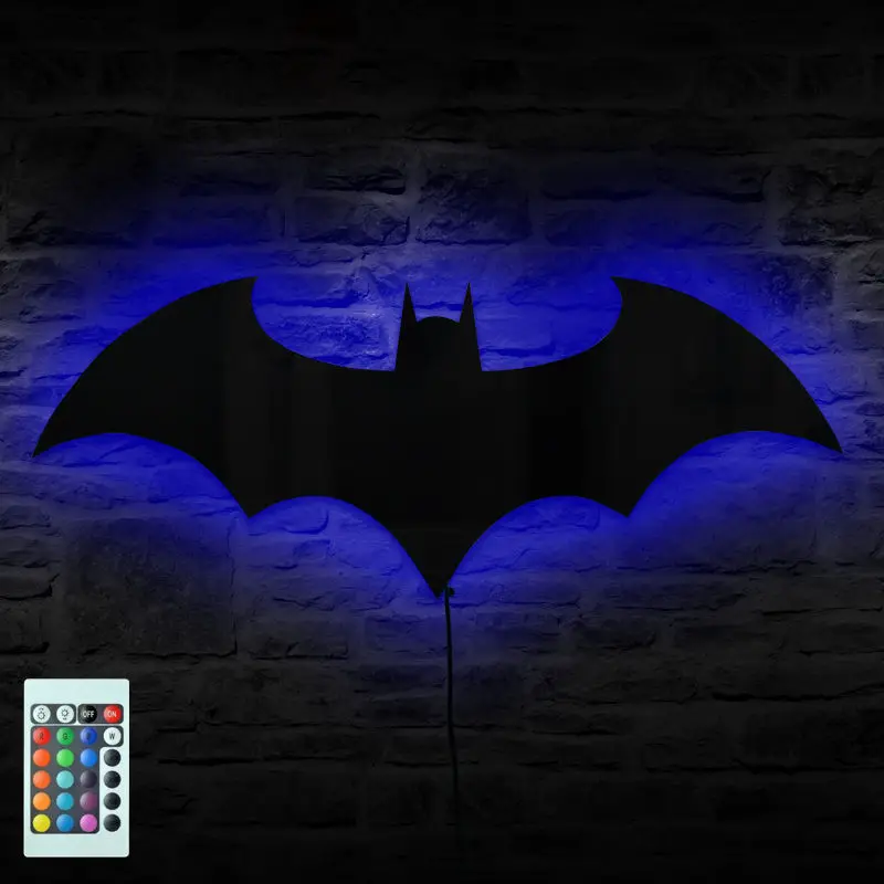 USB 5V Dimmable Led wall Light Bat Mirror Art LED Color Changing Wall Lamp Light Home Hallway Cafe Decor Ouk With IR remote