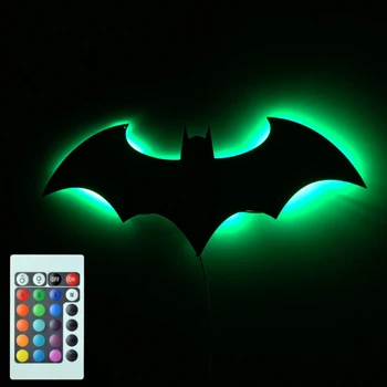 USB 5V Dimmable Led wall Light Bat Mirror Art LED Color Changing Wall Lamp Light Home Hallway Cafe Decor Ouk With IR remote