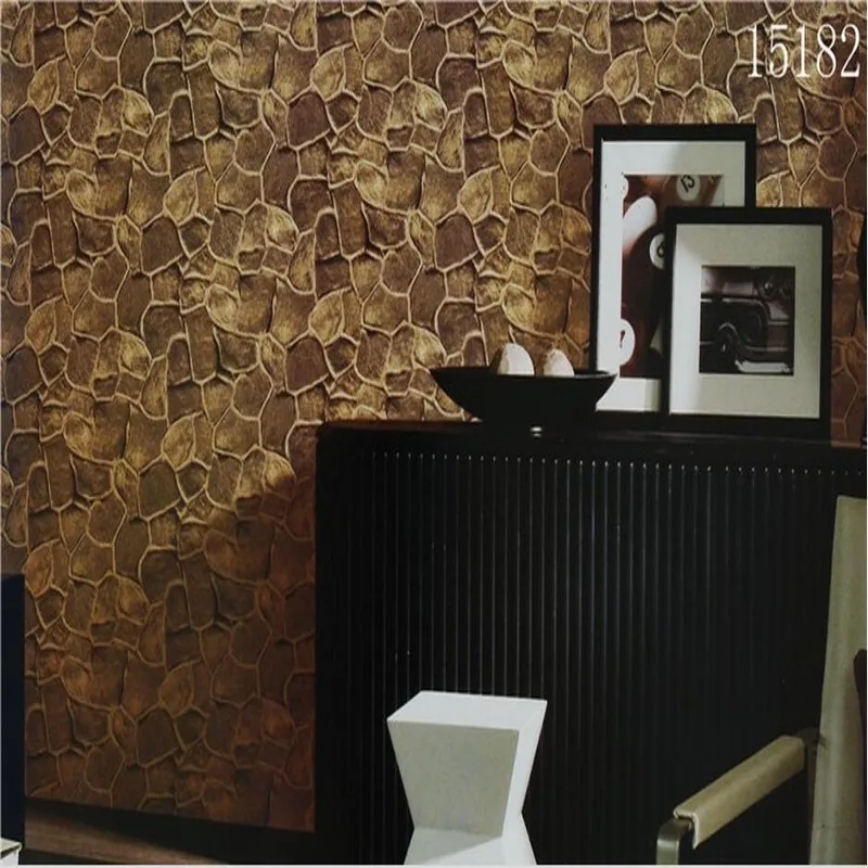 Beibehang 3D stereoscopic imitation stone grain wallpaper can be cleaned tearoom box chamber staircase corridor wallpaper