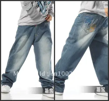 Men's fashion jeans casual sport pants HIPHOP street dancing pants loose cotton skateboard pants embroidery design