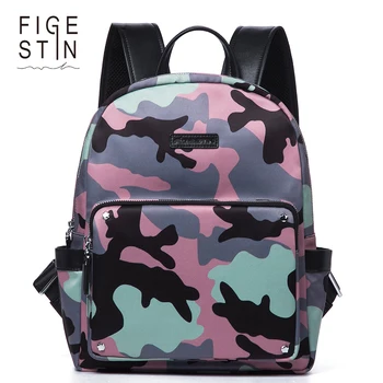 FIGESTIN Backpacks for Women Fashion Yellow Pink Camouflage School Backpacks For Teenage Girls Slightly-waterproof