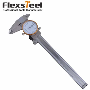 Flexsteel Stainless Steel Shrock-Proof Precision 0-6inch/150mm Dial Caliper Vernier Capliper Accuracy 0.01mm