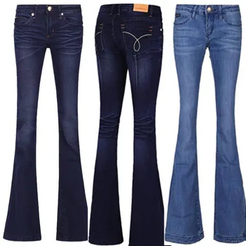 Ladies OL Casual Trousers jeans Flare Pants Brand sexy denim pants women Plus size