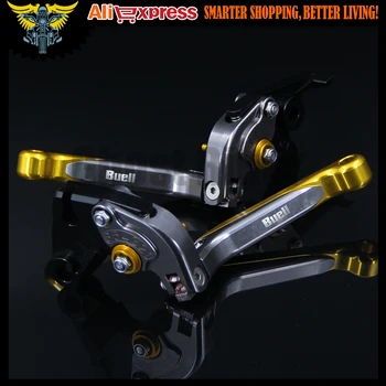 Gold+Titanium 8 Colors CNC Adjustable Folding Extendable Motorcycle Brake Clutch Levers For Buell S1 Lightning 1997 1998