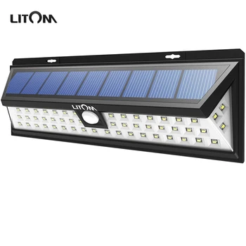LITOM 54 LED Solar Lights Waterproof Solar Lights with 120 Degree Wide Angle Motion Solar Light with 3 Modes for Garden Path