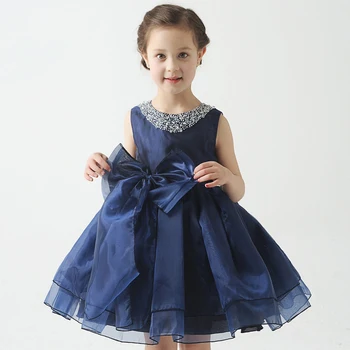 ActhInK New Kids Wedding Tulle Dresses for Girls Formal Evening Party & Prom Vest Dress Girls Pageant Frocks with Bowtie , MC026