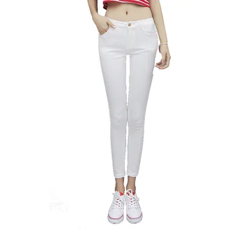 Woman Jeans Pants Sexy Skinny Jeans for Women Warm Pants for Women White Jeans with High Waist Size:26-32