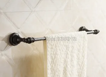 NEW Black Oil Rubbed Bronze Bathroom Single Towel Rail Bar Wall Mounted Holder Rack Wba823