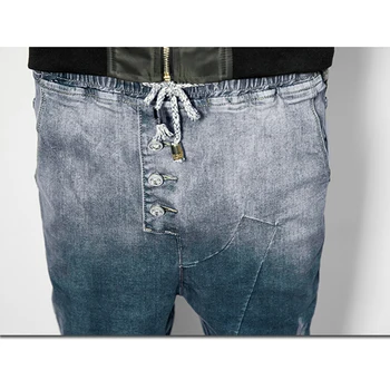 Jeans Men Ripped Jeans Men Distressed jeans homme vaqueros hombre Male Denim Pants Joggers Drawstring Trousers Full Length 2016