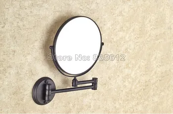 Bathroom Accessory Black Oil Rubbed Bronze Frame Arm Folding Wall Mounted Round Shape Makeup Shave Vanity Mirror Wba628