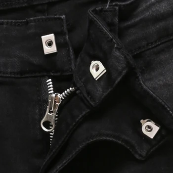 Famous designer black cotton biker jeans with zipper Slim Fit Motorcycle Jeans Men Vintage jeans pants M11