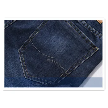 Port&Lotus Fashion Business Jeans With Zipper Fly Solid Color Straight Pants Slim Fit Men Jeans 031 wholesale