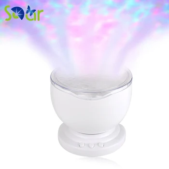 LED Baby Night Light Projector and Music PlayerNightlight for Kids Baby Sleeping Bedroom Lamp with Colors Adjustable Ocean Wave