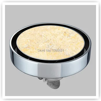 100mm SUS 304 Stainless steel Round Mirror light Invisible deodorize floor drain ,Insert Ceramic tile floor drain