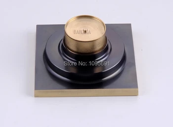 European style Deodorization type 3.93*3.93 inches Antique Brass Artistic SquareStrainer Floor Drain Shower Drain