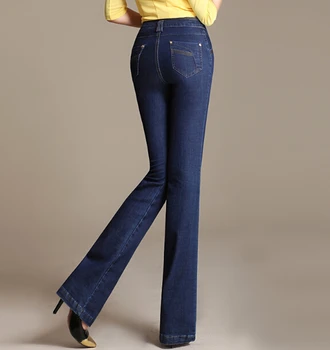 Straight jeans denim casual pants for women plus size spring autumn female trousers high waist full length cotton blend gls0601