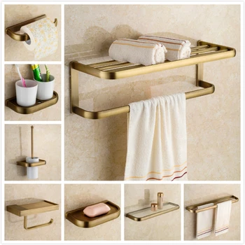 European antique square towel rack minimalist bathroom accessories combination copper towel rack special suit