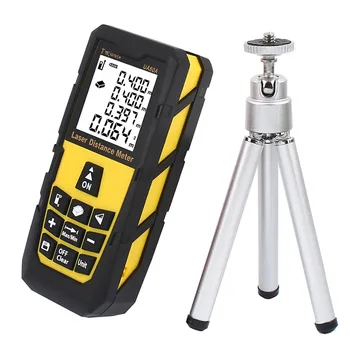 262ft / 80m Mini Portable Laser Measure Distance Meter Rangefinder Digital Laser Tape Range Finder Diastimeter with Tripod