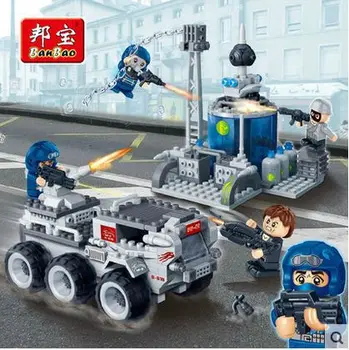 Banbao 6209 Super Police police center car 328 pcs Plastic Building Block Sets Educational DIY Bricks Toys for children