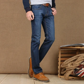 Port&Lotus Men Jeans Brand Clothing Solid Color Midweight Straight Pants Slim Fit Jeans Men 069 wholesale