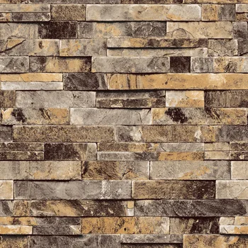 3D Stone Wall Paper Roll Brick Wall PVC Wallpaper for Living Room, Dinning Room,TV Background