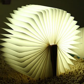 500LM Warm White/White Rechargeable 2500mA 4.5W Novelty USB Creative LED Night Light Folding Book Lights Paper Bedside Lamp
