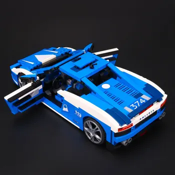 New 1077Pcs Yile 008 Creative Series The Police Car LP560-4 Racing Car Set Building Blocks Bricks Educational Kids Toys 8214