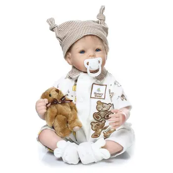 NPKCOLLECTION Realistic Reborn Baby Doll Soft Silicone Reborn Dolls Baby Real Fashion New Gift For Girls Toys Newborn Babies Toy