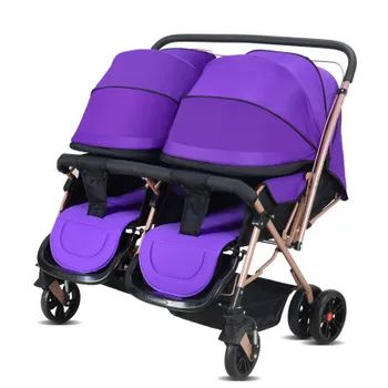 Twin stroller all peng can sit can lie, double fold two-way children baby bb bogie suspension