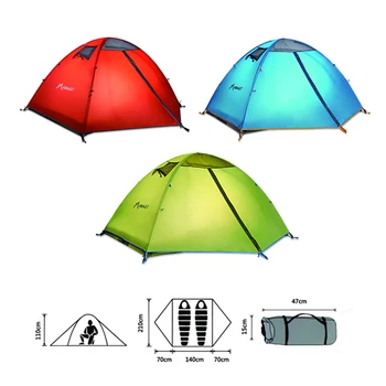 Double Person / Double Layer 4 Season Backpacking Tent / Windproof Tent PU2000 for Outdoor Hiking Climbing