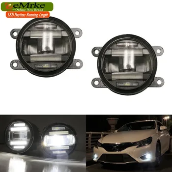 EeMrke Car Styling For Fiat Panda 2012 2013 2 in 1 LED Fog Light Lamp DRL With Lens Daytime Running Lights