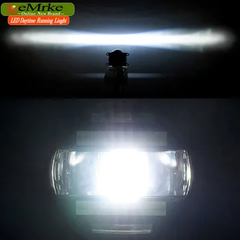 EeMrke Car Styling For Fiat Panda 2012 2013 2 in 1 LED Fog Light Lamp DRL With Lens Daytime Running Lights